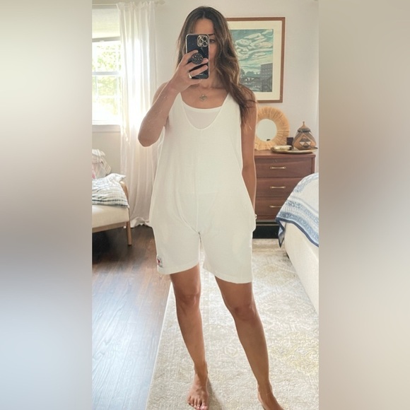 Vintage Pants - Vintage Boca Raton Polo Club Made in USA White Playsuit Romper